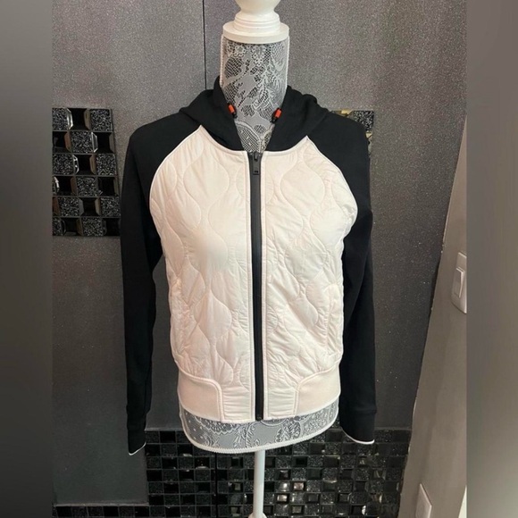 Moose Knuckles Hybrid Black and Light Pink Bomber Jacket - Picture 2 of 6